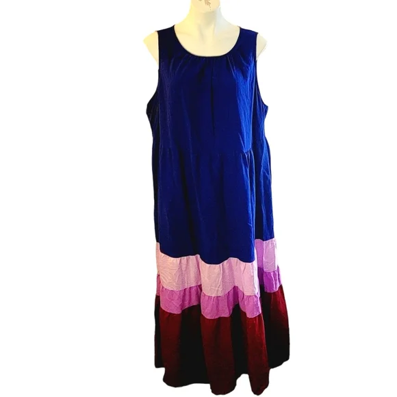 Ava & Viv Sleeveless Colorblock Tiered dress - Picture 4 of 12